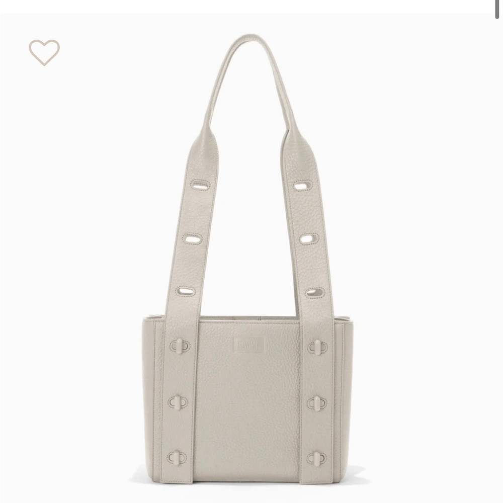 Dagne Dover Tokyo Turnlock Tote Crossbody in "Bone"